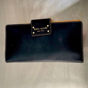 Kate Spade black large continental wallet